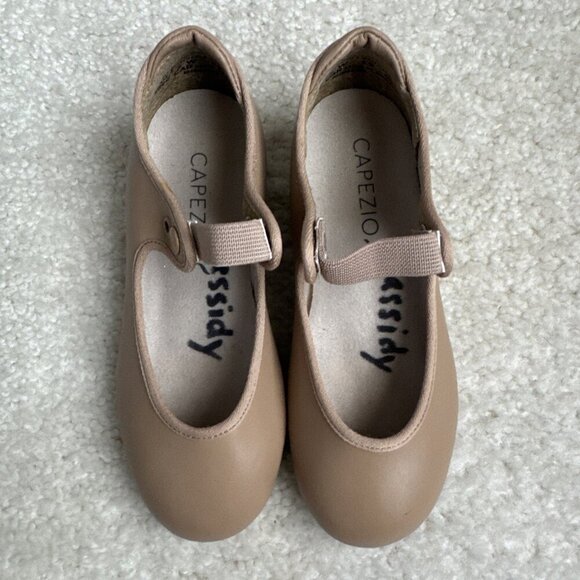 Capezio Tele-Tone Youth Girl Size 10.5 W Tap Shoes Beige Man Made Materials - Picture 3 of 9